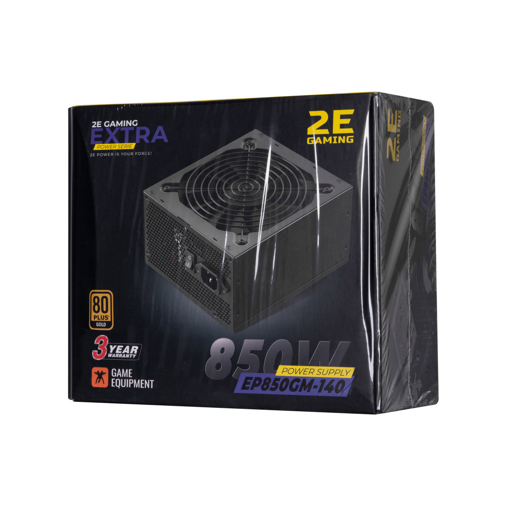 Блок живлення 2E GAMING EXTRA POWER (850W), >90, 80+ Gold, 140mm, 1xMB 24pin(20+4), 2xCPU 8pin(4+4), 4xMolex, 6x (2E-EP850GM-140) - зображення 11
