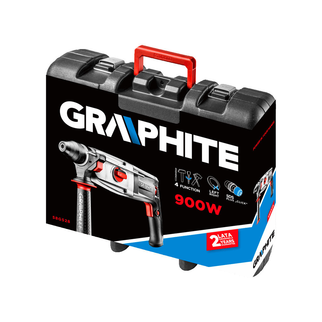 Перфоратор Graphite SDS+ 900 Вт, кейс (58G528) - зображення 2