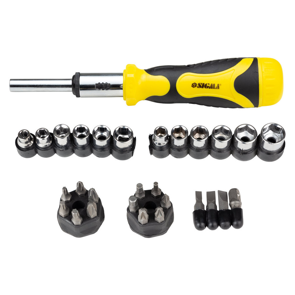 Набір викруток Sigma з реверсом + торцеві насадки 1/4” 27шт CrV (4002121) - зображення 2