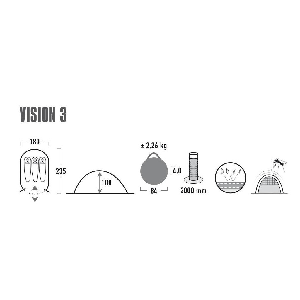 Намет High Peak Vision 3 Black (928263) - зображення 6