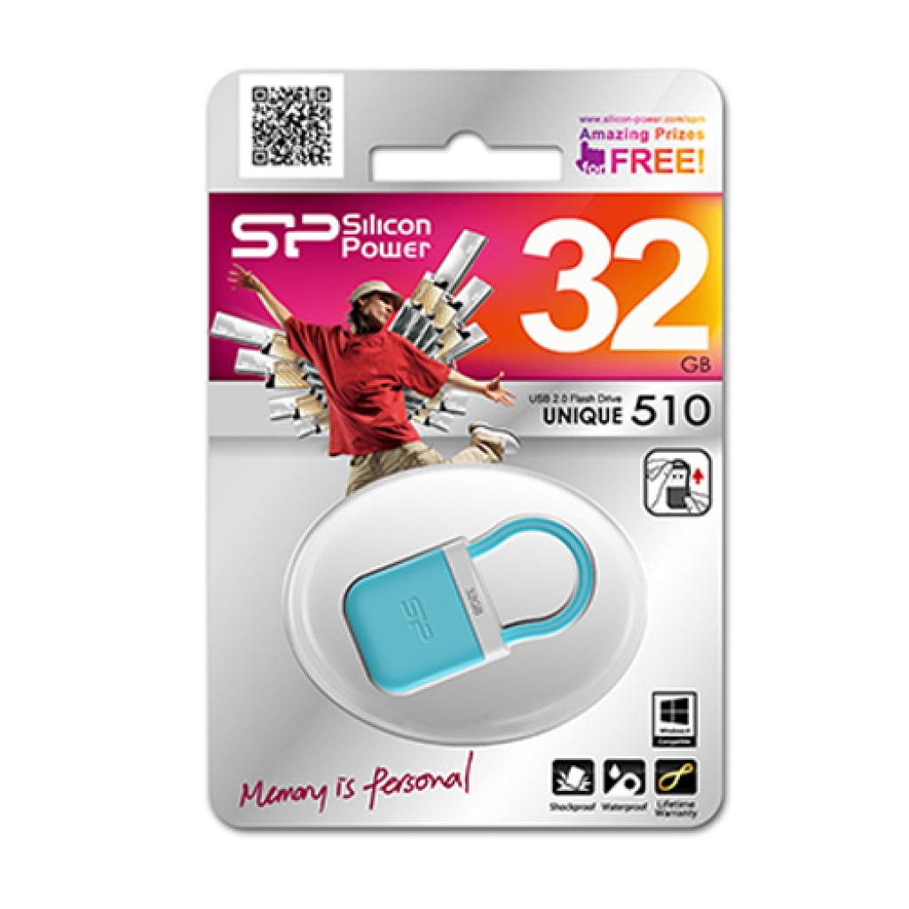 USB флеш накопичувач Silicon Power 32Gb Unique 510 blue (SP032GBUF2510V1B) - зображення 4