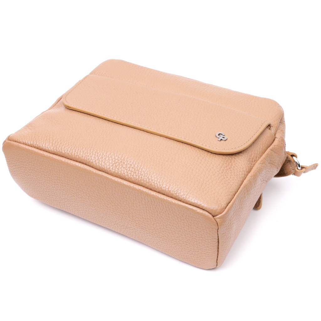 Сумка Grande Pelle Крос-боді з натуральної шкіри Бежева (11652) - зображення 3