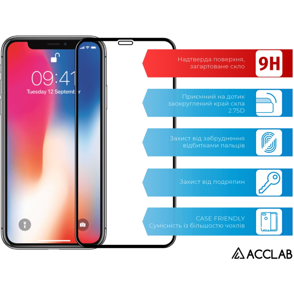 Скло захисне ACCLAB Full Glue ESD Apple Iphone XR/11 Black (1283126532146) - зображення 3