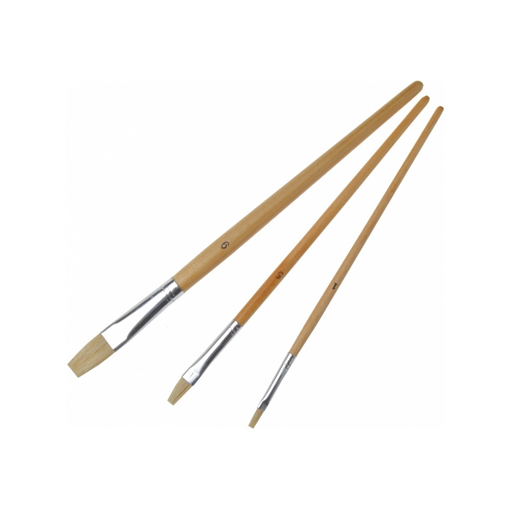 Пензлик для малювання Maxi набір ворс щетина (№ 1, 5, 9 пласкі) (MX60827) - зображення 2