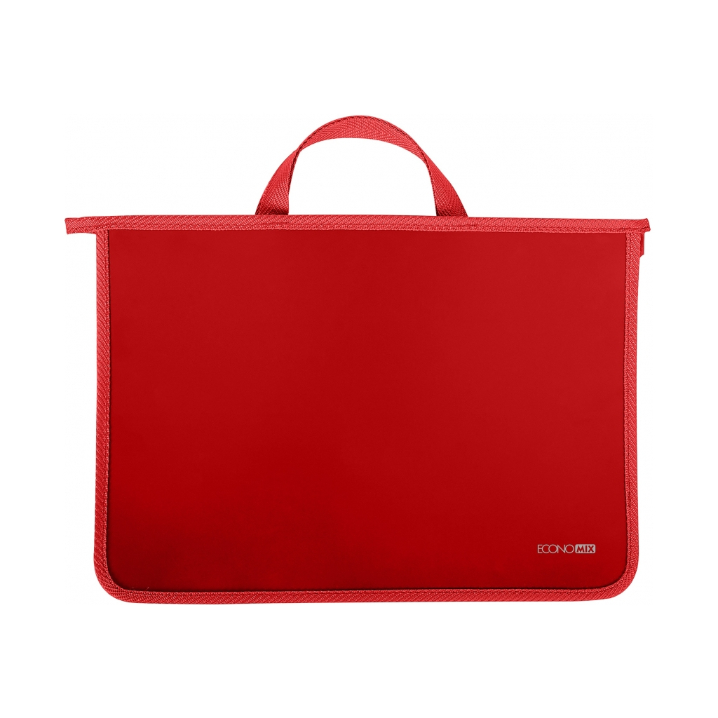 Папка - портфель Economix А4 пластиковий на блискавці, 2 відділення, червоний (E31630-03) - изображение 1