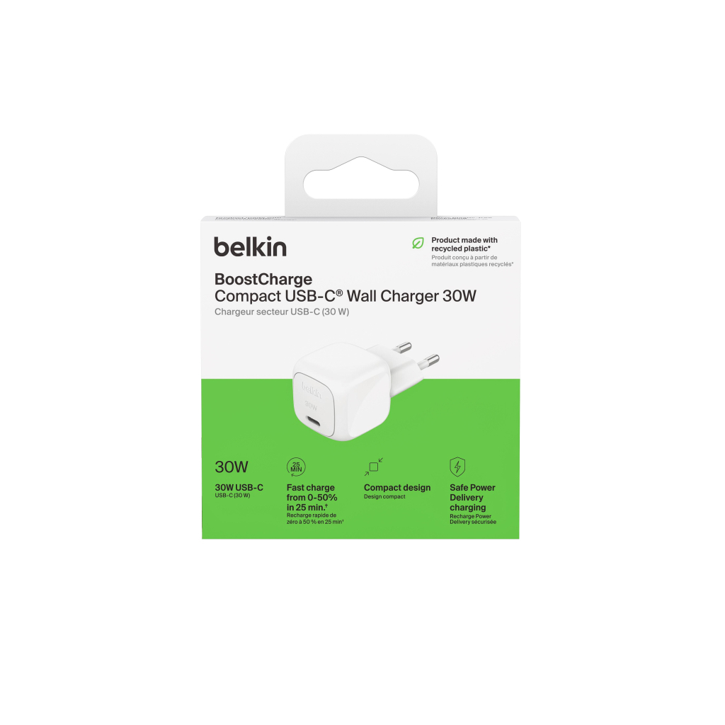 Зарядний пристрій Belkin USB-C PD30W PPS white (WCA008KQWH) - зображення 7