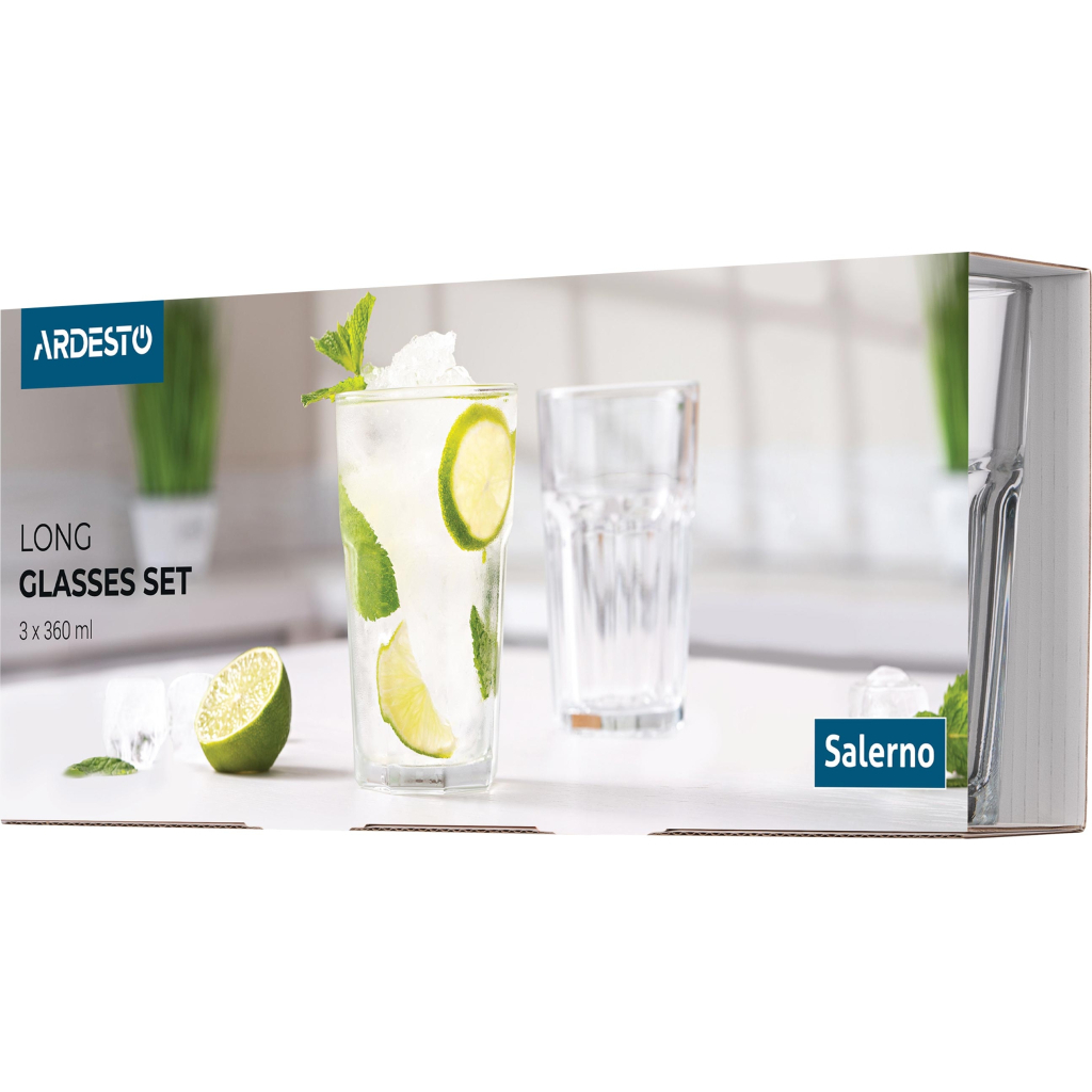 Набір склянок Ardesto Salerno 360 мл 3 шт (AR2636LS) - зображення 3
