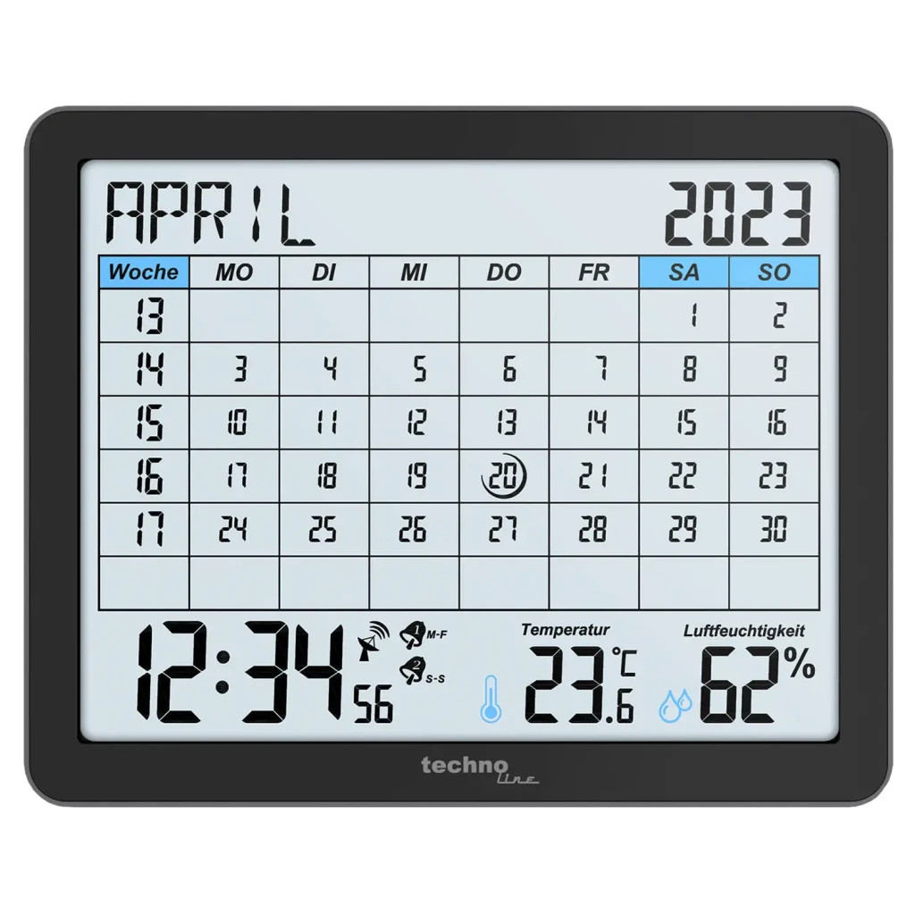 Настільний годинник Technoline календар WT2600 Black (DAS302467) - изображение 1