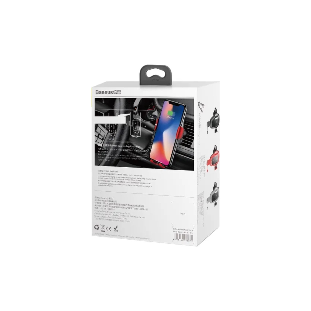Універсальний автотримач Baseus Metal Gravity with technology Qi 10W (WXYL-B0A) - изображение 8