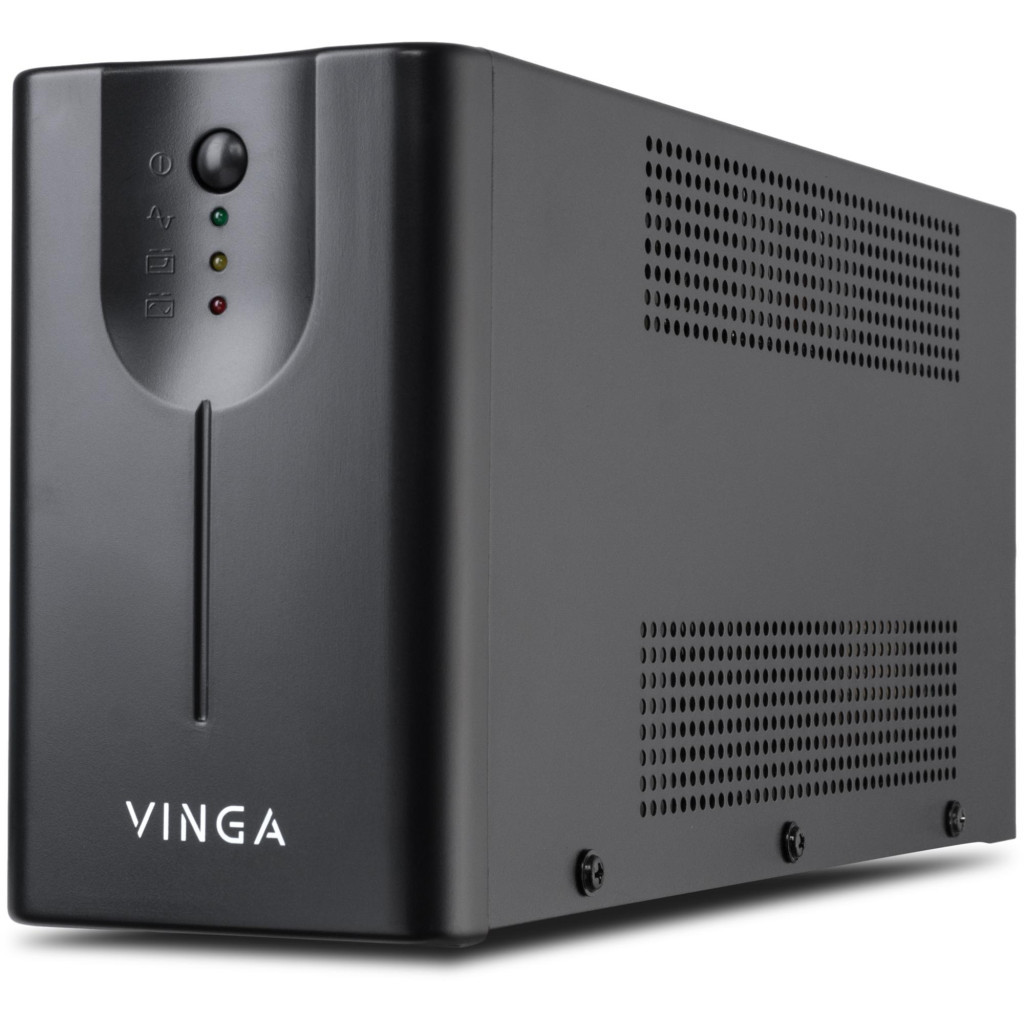 Пристрій безперебійного живлення Vinga LED 600VA metal case with USB (VPE-600MU) - зображення 1