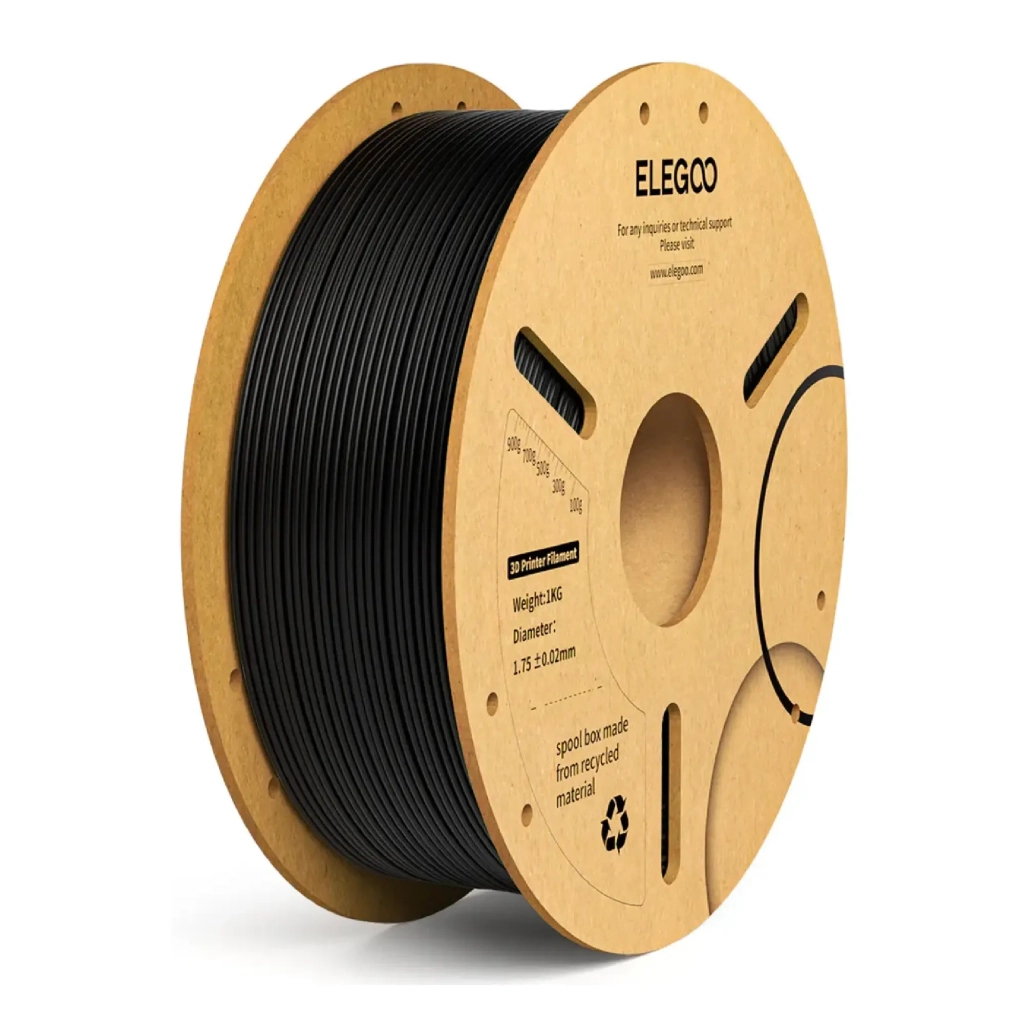 Пластик для 3D-принтера ELEGOO PLA Plus 1кг, 1.75мм, black (50.203.0048) - зображення 1