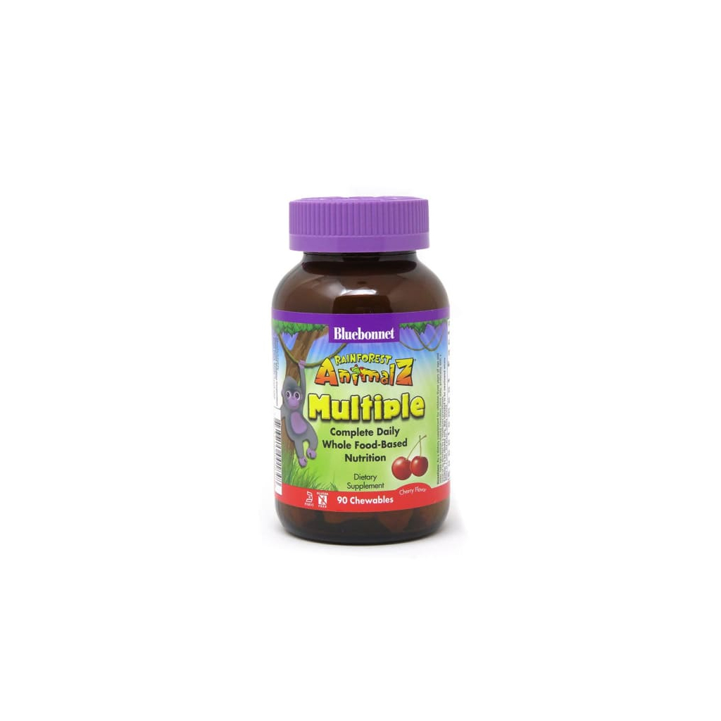 Мультивітамін Bluebonnet Nutrition Мультивітаміни для Дітей, Смак Вишні, Rainforest Animalz, 90 жувальних таблеток (BLB0184) - зображення 1