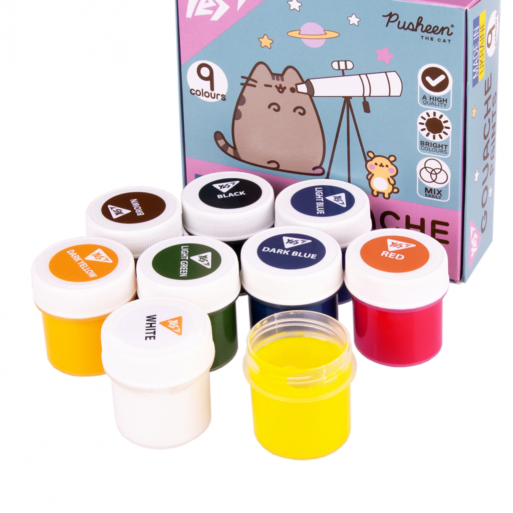 Гуашеві фарби Yes Pusheen 9 кольорів по 20 мл (230401) - зображення 3