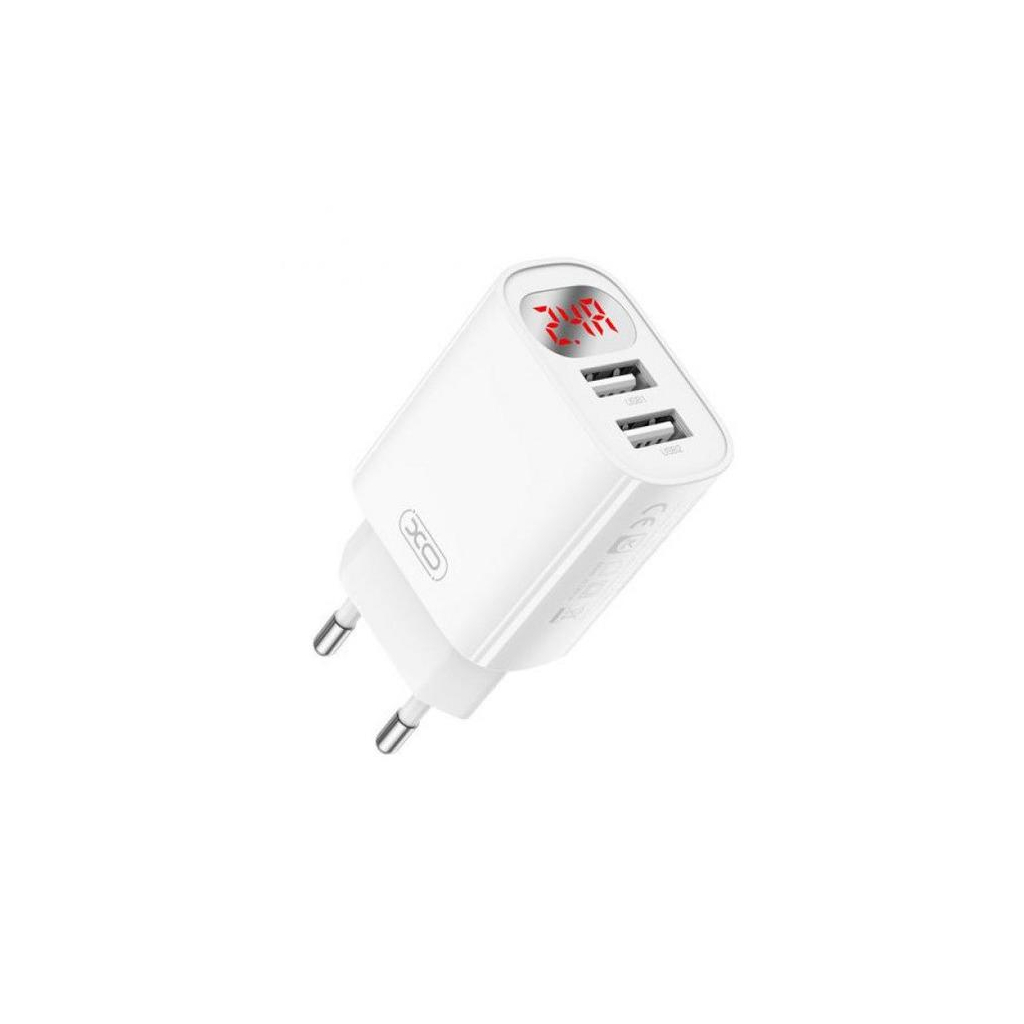 Зарядний пристрій XO L95 (2USB/2.4A) + USB - Lightning White (XO-L95-L) - зображення 3