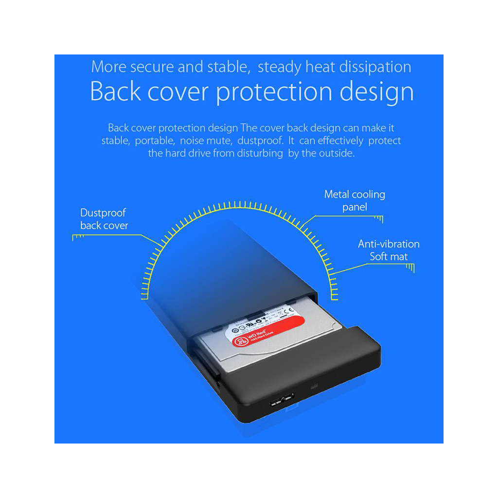 Кишеня зовнішня Orico HDD 2588US3-V1-BK-BP (HC380374) - зображення 6