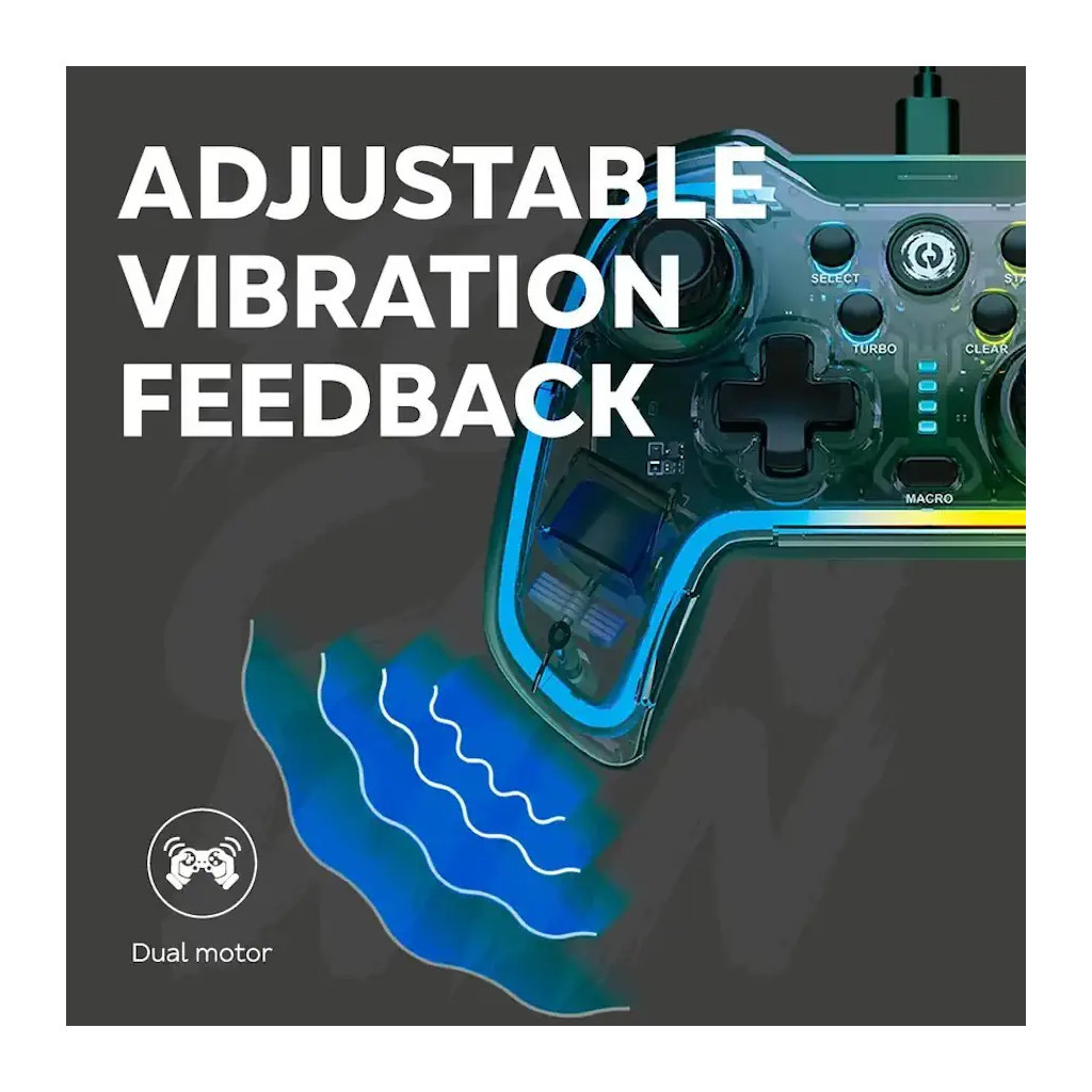 Геймпад Canyon Brighter GP-02 Wired RGB 4in1 PS3/Android BOX-TV/Nintendo Crystal (CND-GP02) - изображение 4