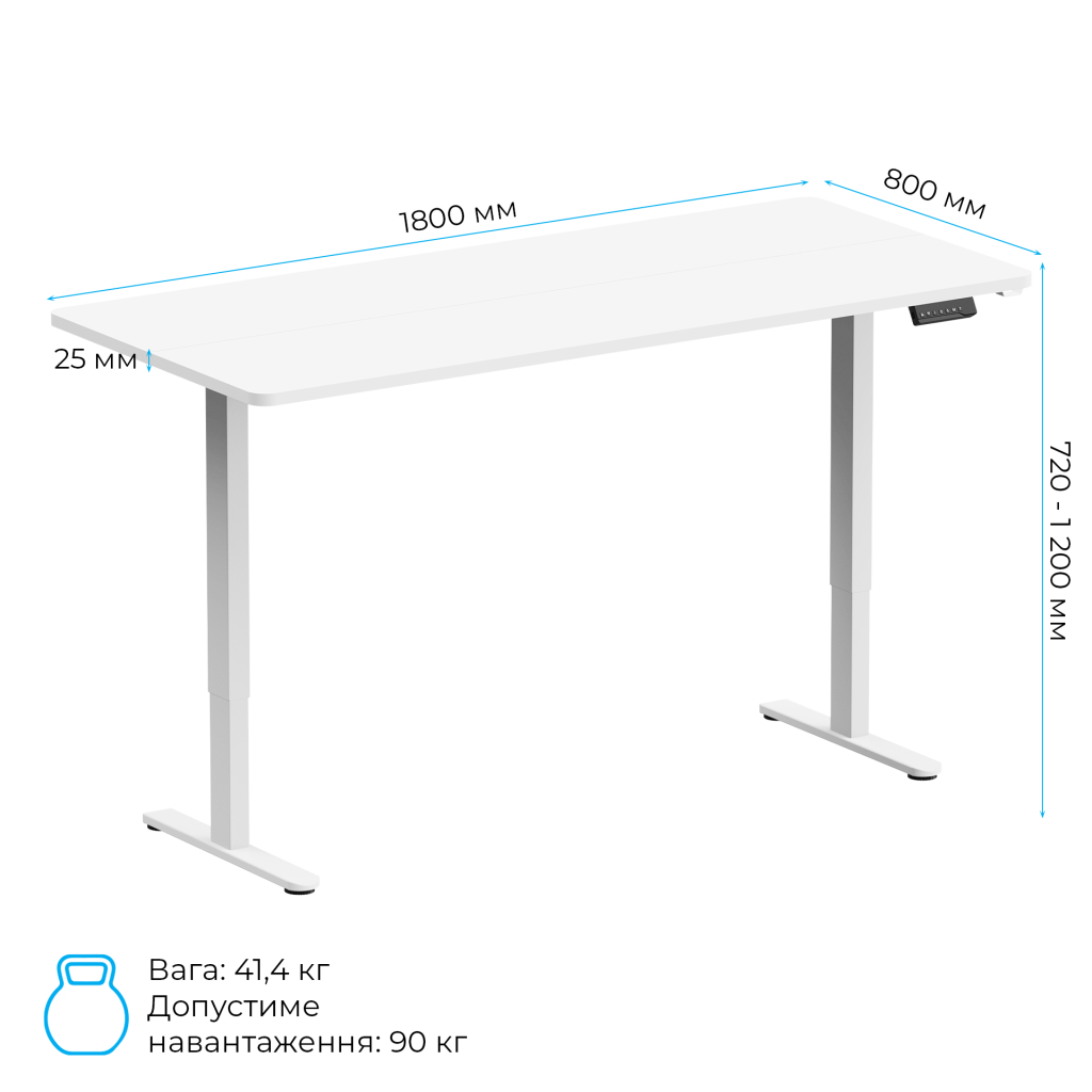 Комп'ютерний стіл OfficePro ODE1880W White (ODE1880W) - зображення 9