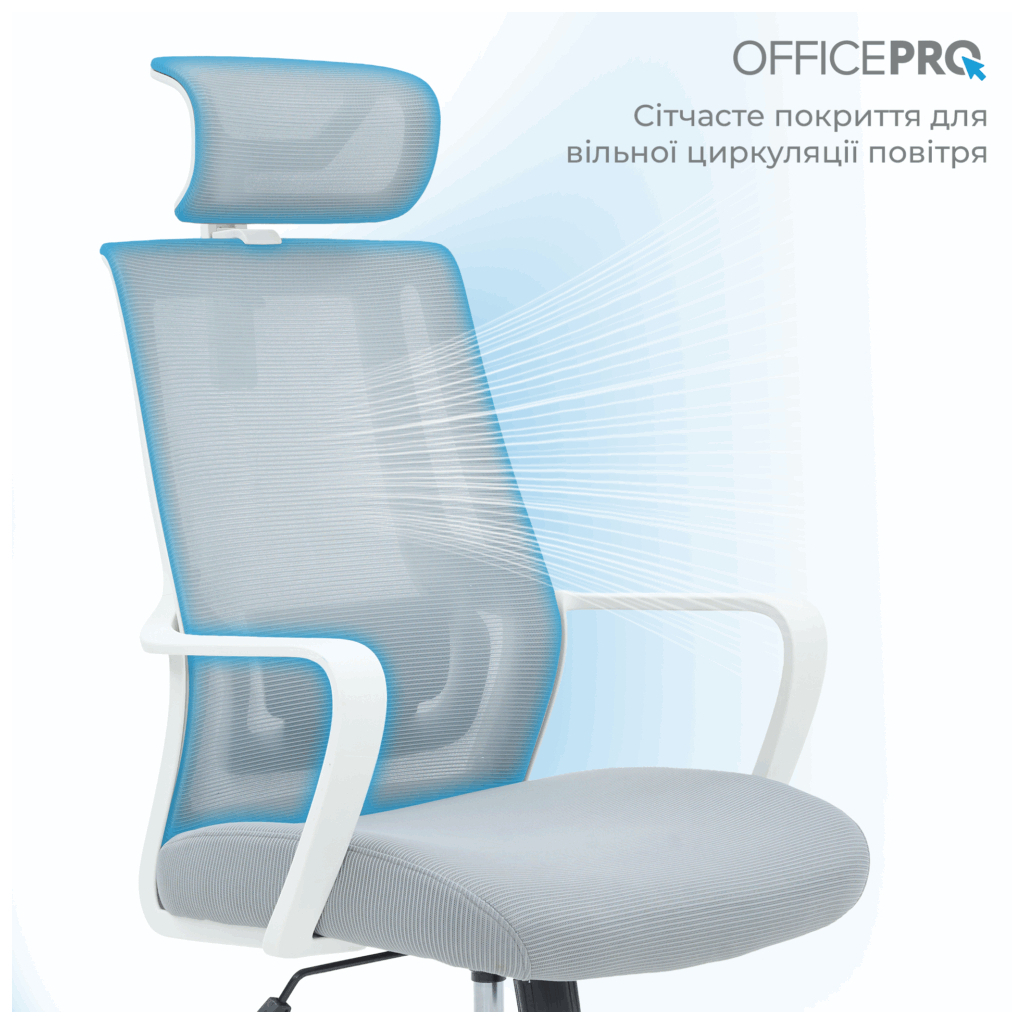 Офісне крісло OfficePro Harmony OC310-W-LG-LG (OC310-W-LG-LG) - зображення 3