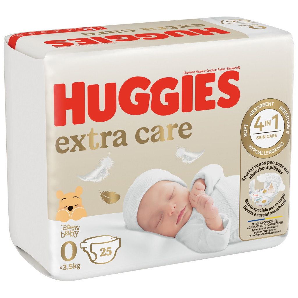 Підгузки Huggies Extra Care 0 (< 3,5 кг) 25шт (5029053548647) - изображение 2