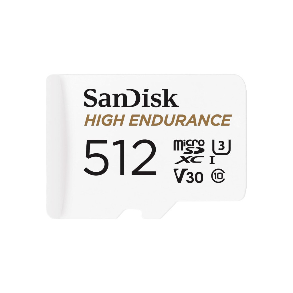 Карта пам'яті SanDisk 512GB microSDXC High Endurance UHS-I U3 V30 + SD adapter (SDSQQNR-512G-GN6IA) - зображення 2