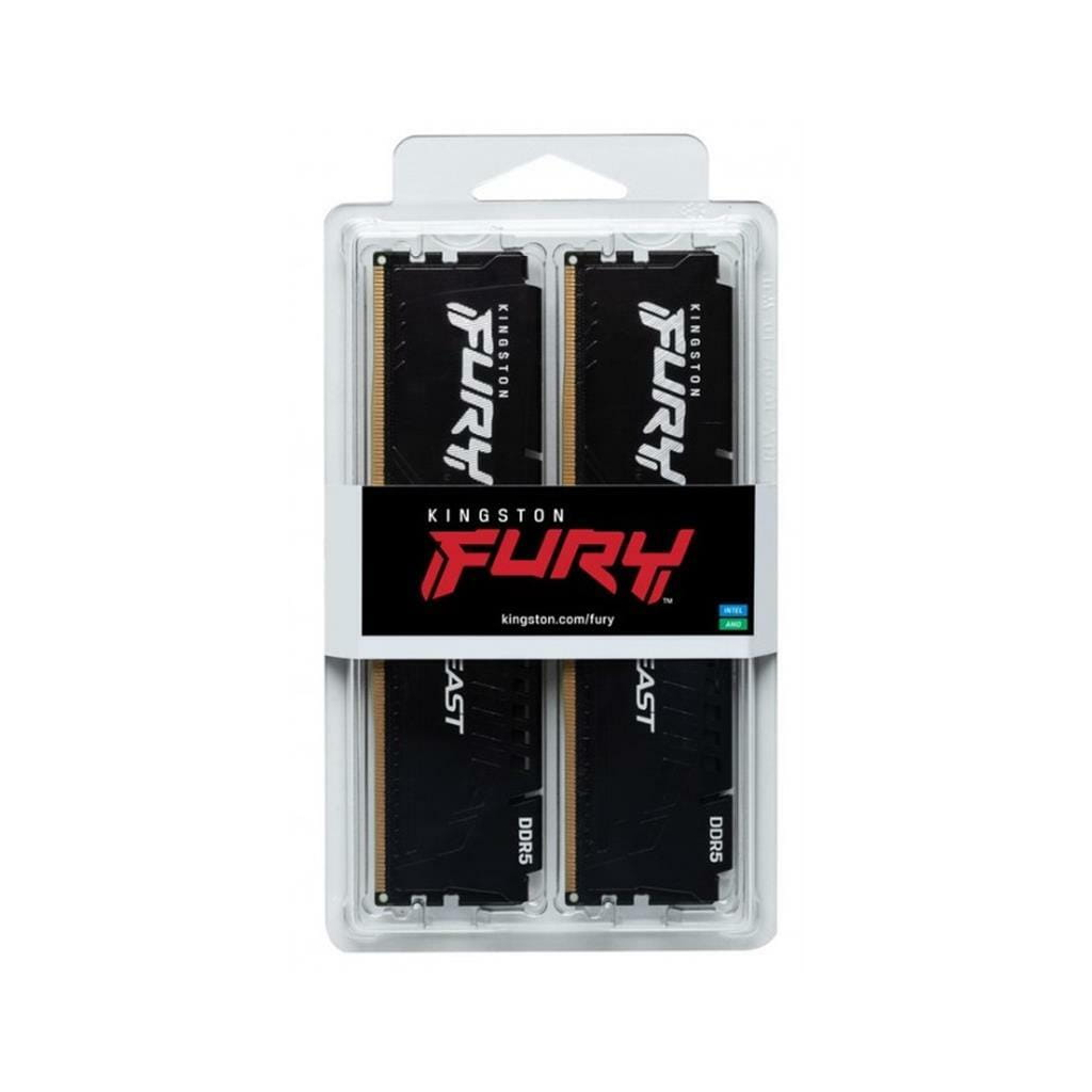 Модуль пам'яті для комп'ютера DDR5 32GB (2x16GB) 6000 MHz Fury Beast Black Kingston Fury (ex.HyperX) (KF560C36BBE2K2-32) - зображення 4