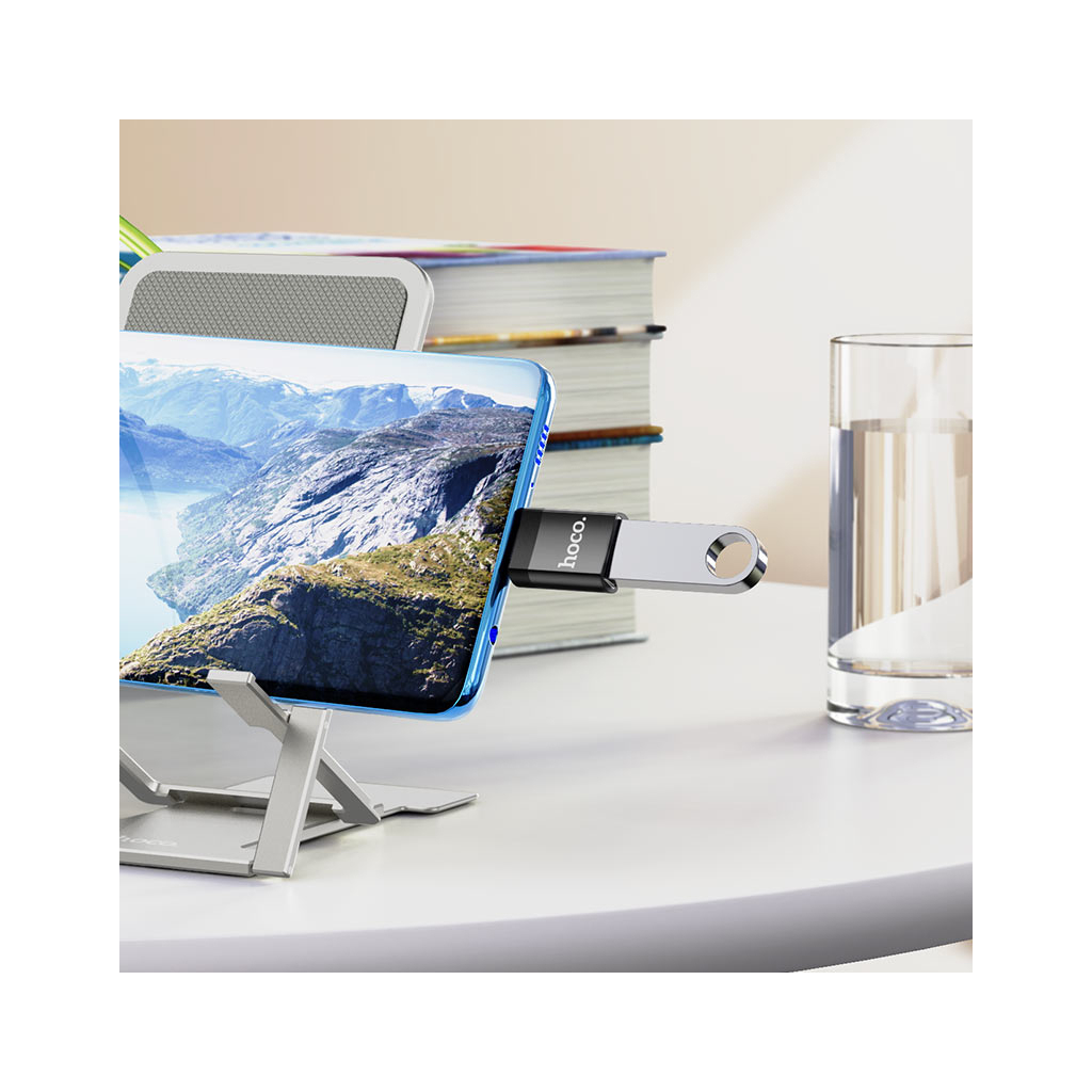 Перехідник UA17 USB-C M to USB F USB3.0 Black HOCO (6931474762016) - зображення 6