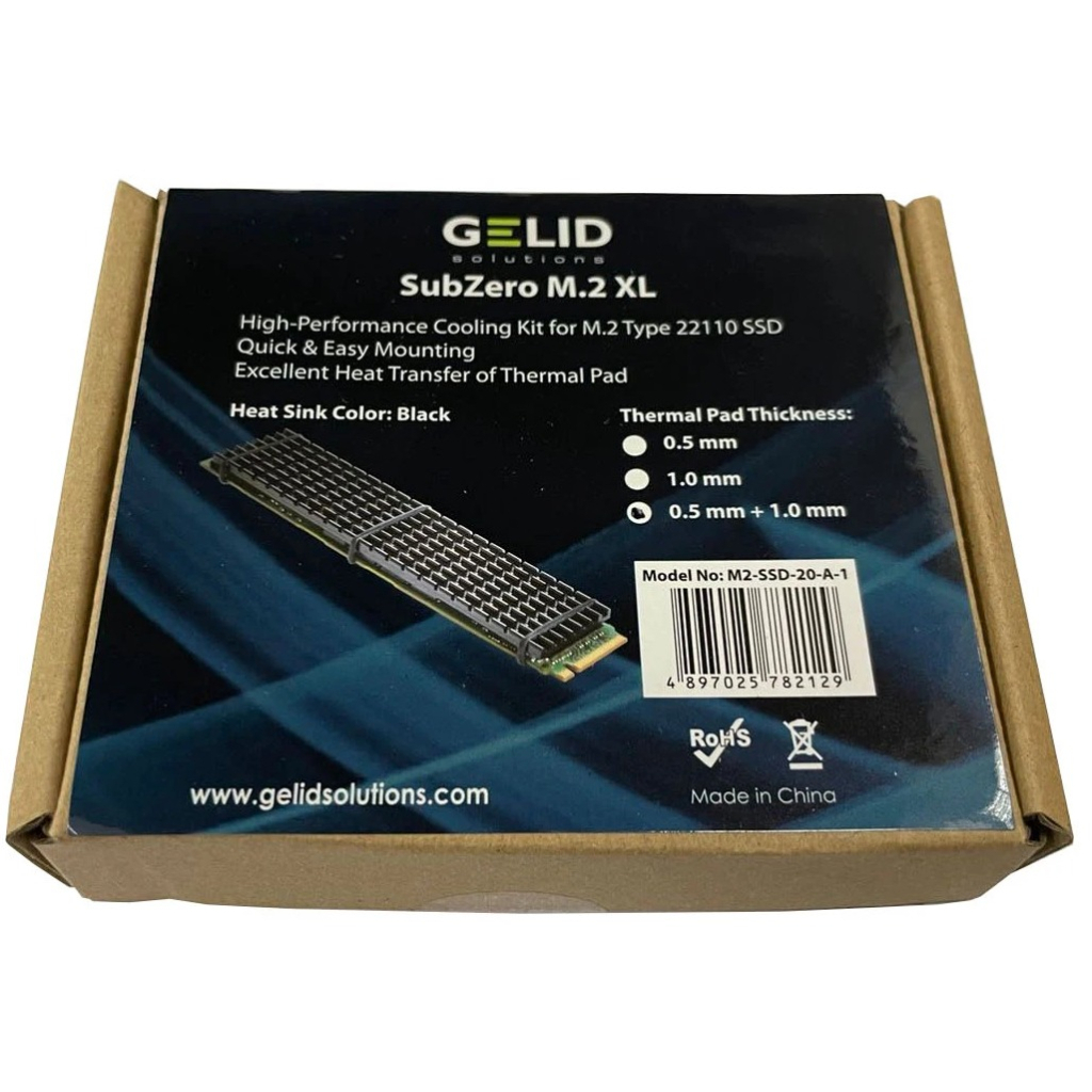 Радіатор охолодження Gelid Solutions SubZero XL M.2 SSD BLACK (M2-SSD-20-A-1) - изображение 2