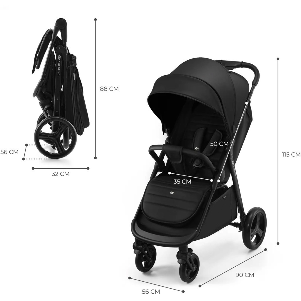 Коляска Kinderkraft Rine Classic Black (KSRINE00BLK0000) (5902533922147) - зображення 7