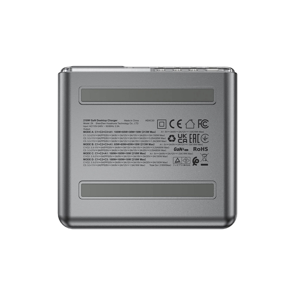 Зарядний пристрій Acefast 4xUSB 218W (3xUSB-C + USB-A) Gan Z4 Fast Charger (6974316282587) - зображення 6