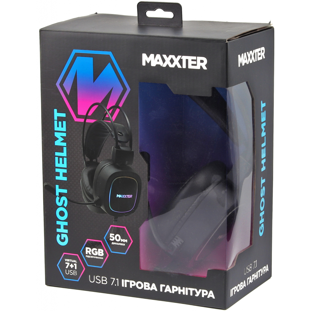 Навушники Maxxter Ghost Helmet Black - зображення 6