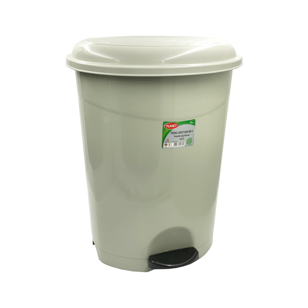 Контейнер для сміття Planet Household №5 з педаллю сірий 50 л (10595) - изображение 1