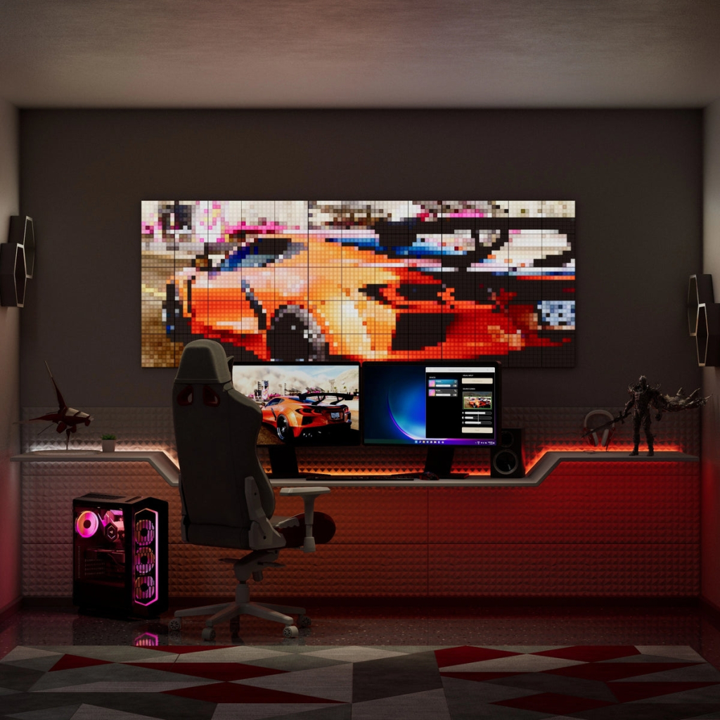 Гірлянда Twinkly Smart LED Squares 1 Starter Panel, RGB LED, USB-C, Black 16х16см (TWQ064STW-01-BUSB) - зображення 7