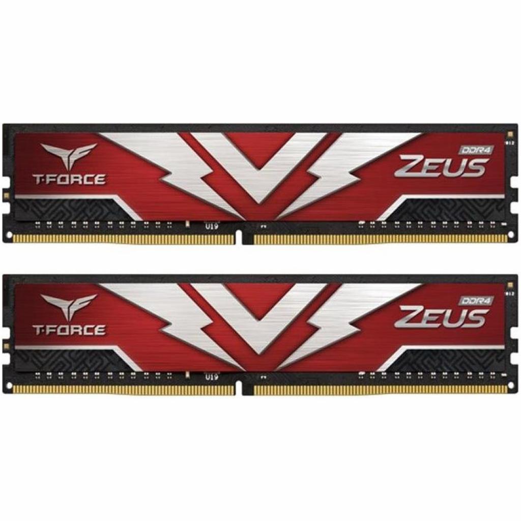 Модуль пам'яті для комп'ютера DDR4 16GB (2x8GB) 3200 MHz T-Force Zeus Red Team (TTZD416G3200HC20DC01) - зображення 1