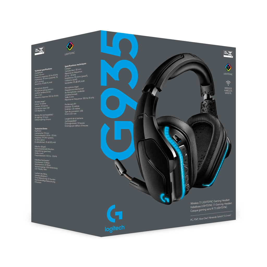 Навушники Logitech G935 Wireless 7.1 Surround Sound LIGHTSYNC Gaming Headset (981-000744) - зображення 11