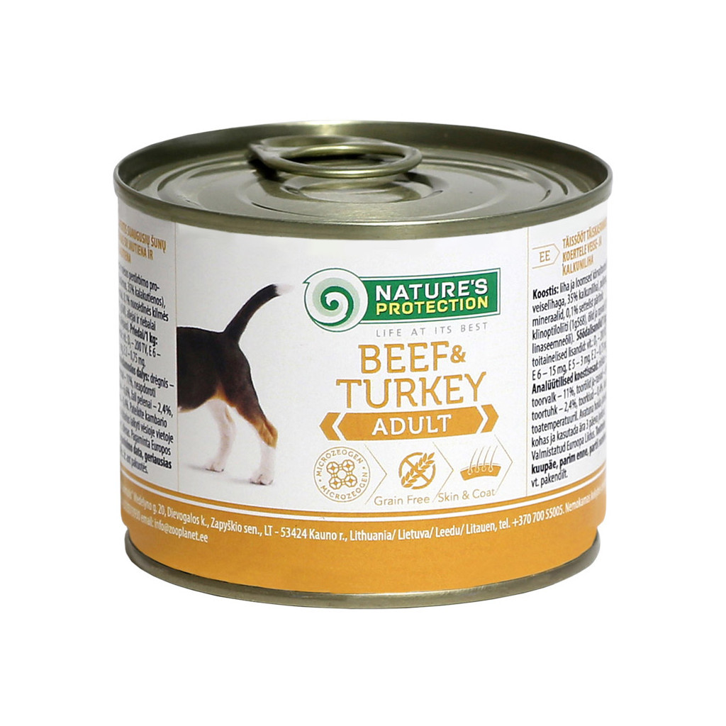 Консерви для собак Nature's Protection Adult Beef&Turkey 200 г (KIK24523) - зображення 1