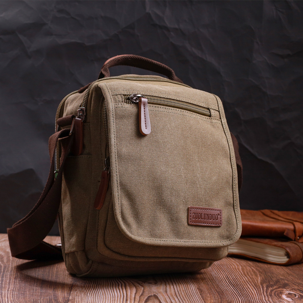 Сумка Vintage На плече з текстилю Оливкова (22228) - зображення 10