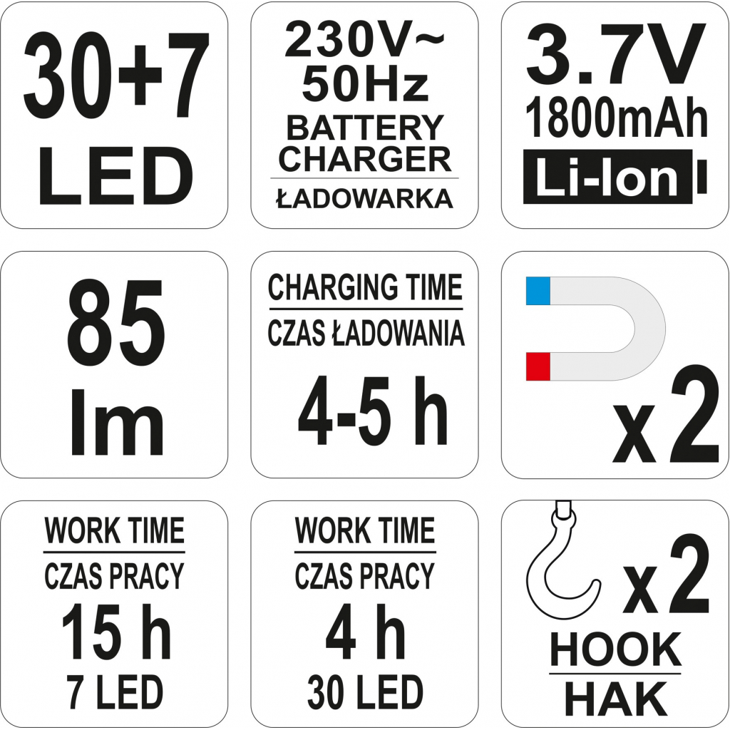 Ліхтар Yato акумуляторний (YT-08505) - зображення 5