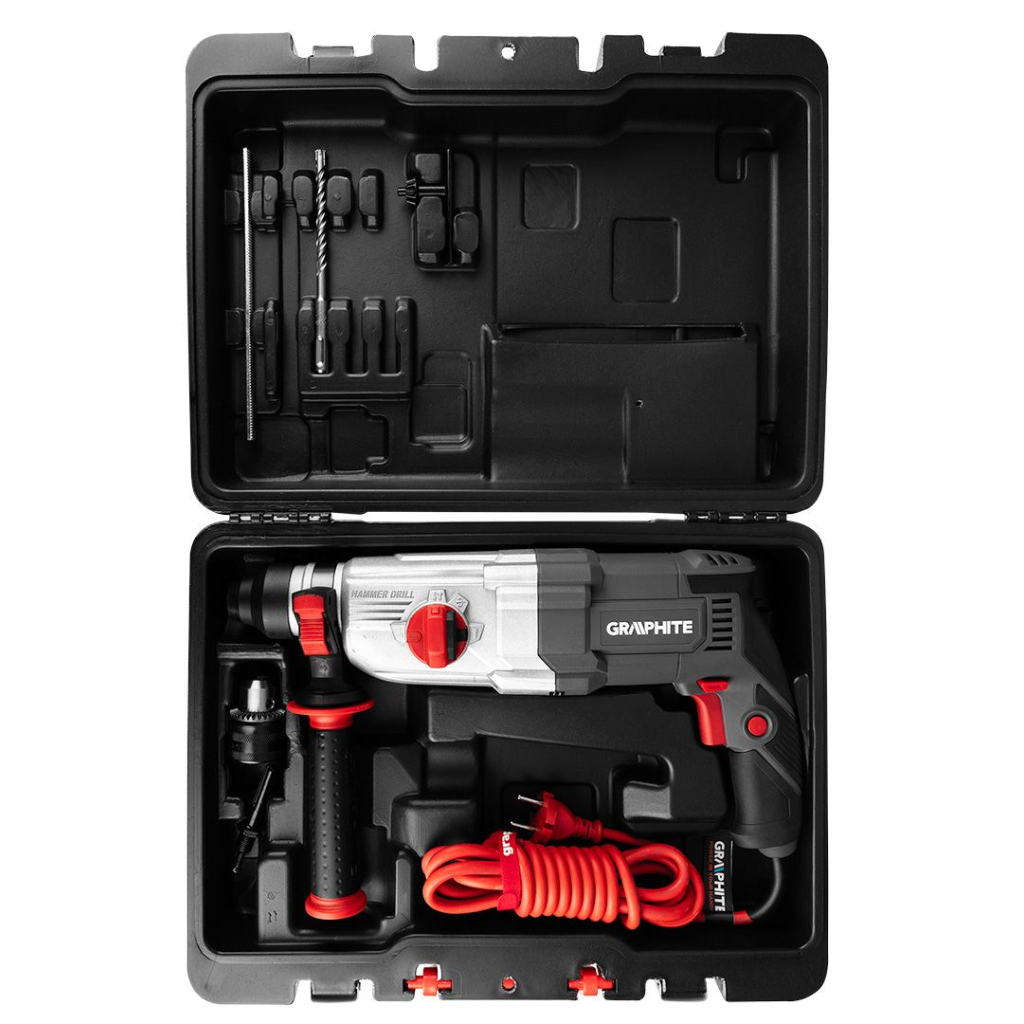 Перфоратор Graphite SDS-plus, 900Вт, 3.4Дж, кейс 6.1кг (58G539) - изображение 8