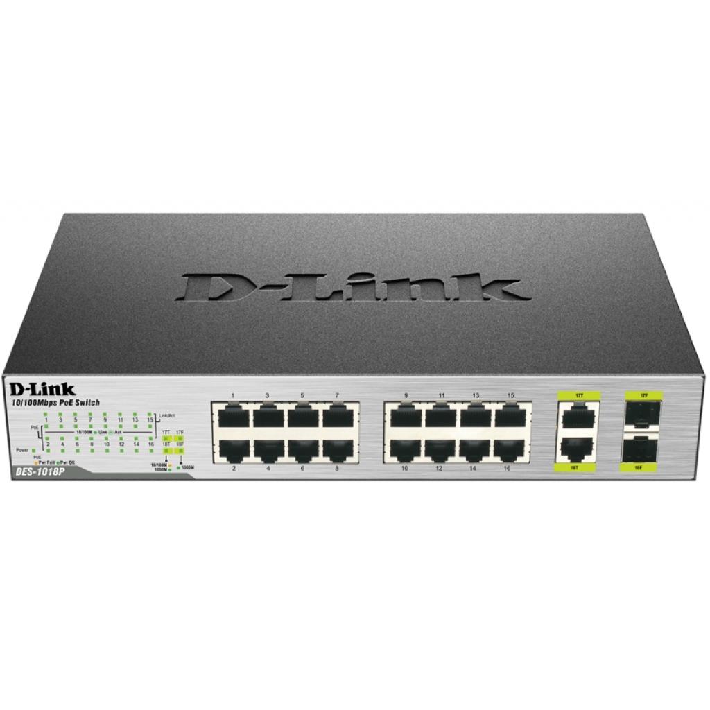 Комутатор мережевий D-Link DES-1018P - зображення 1