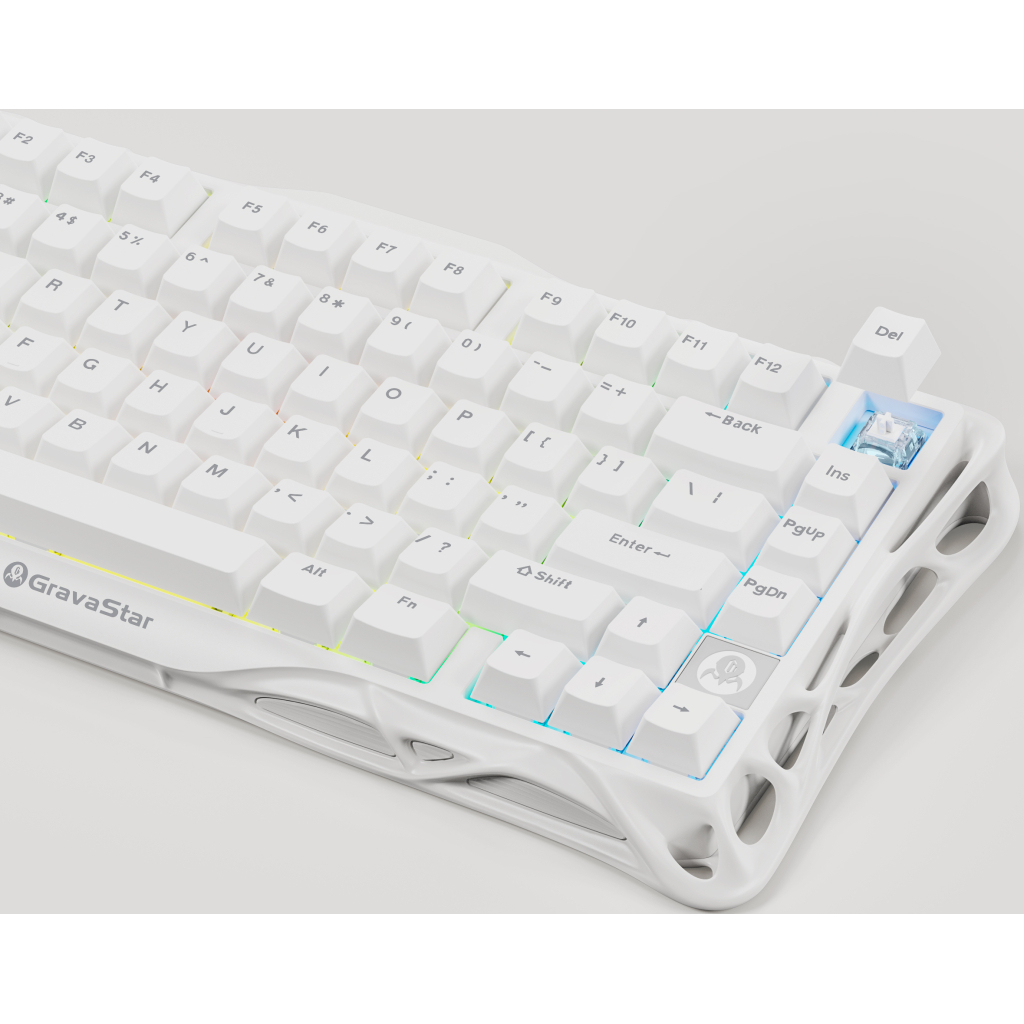 Клавіатура GravaStar Mercury K1 Lite Wireless/Bluetooth/USB UA White (GSK1LITE_WHT) - зображення 4