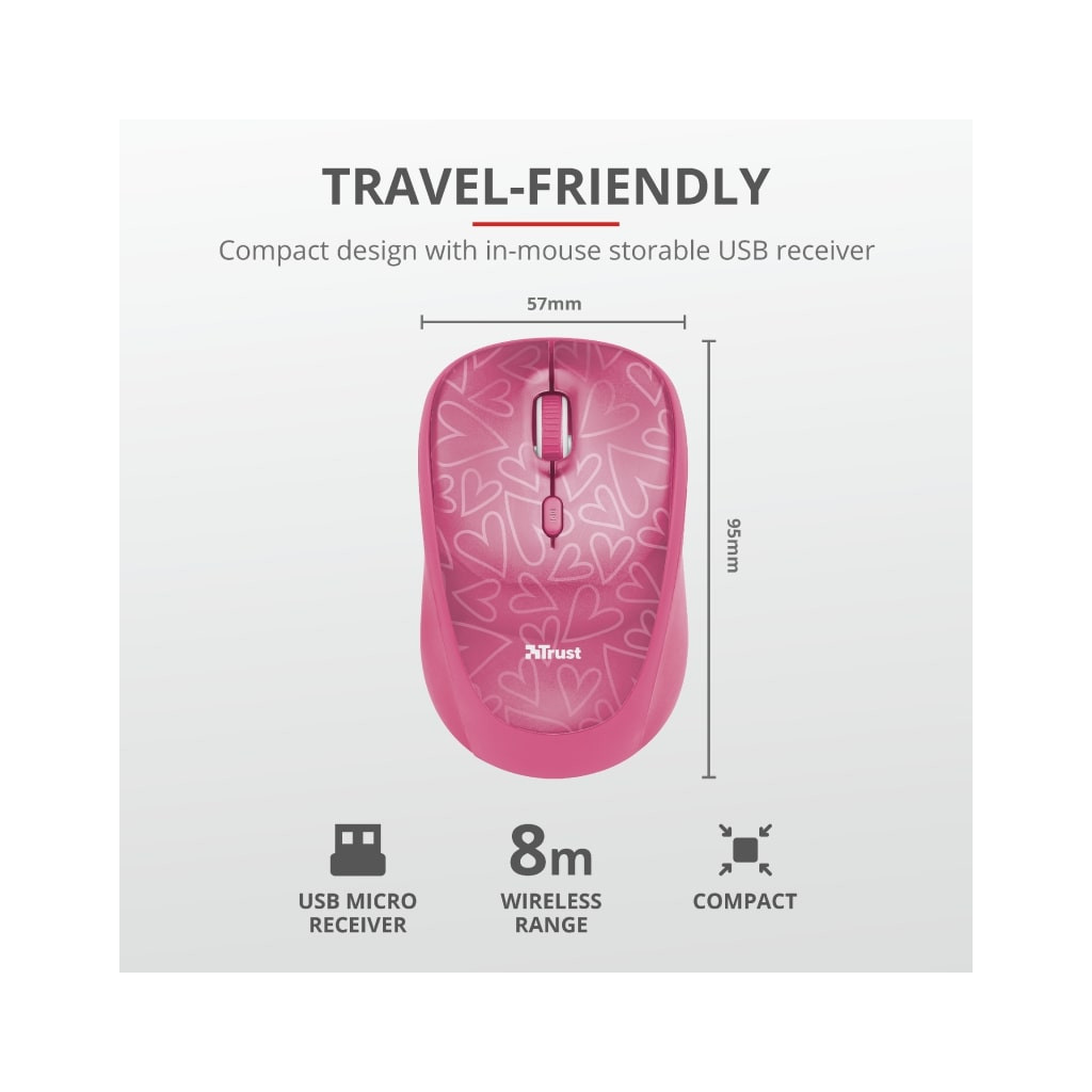 Чохол до ноутбука Trust 15.6" Yvo Mouse & Sleeve Pink+ mouse (23443) - зображення 11