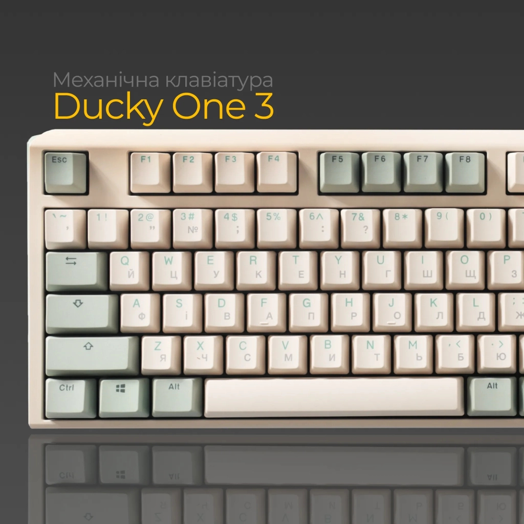Клавіатура Ducky One 3 Cherry MX Speed Silver UA USB Cream (DKON2108-PUAPXМAEGGC1) - зображення 3