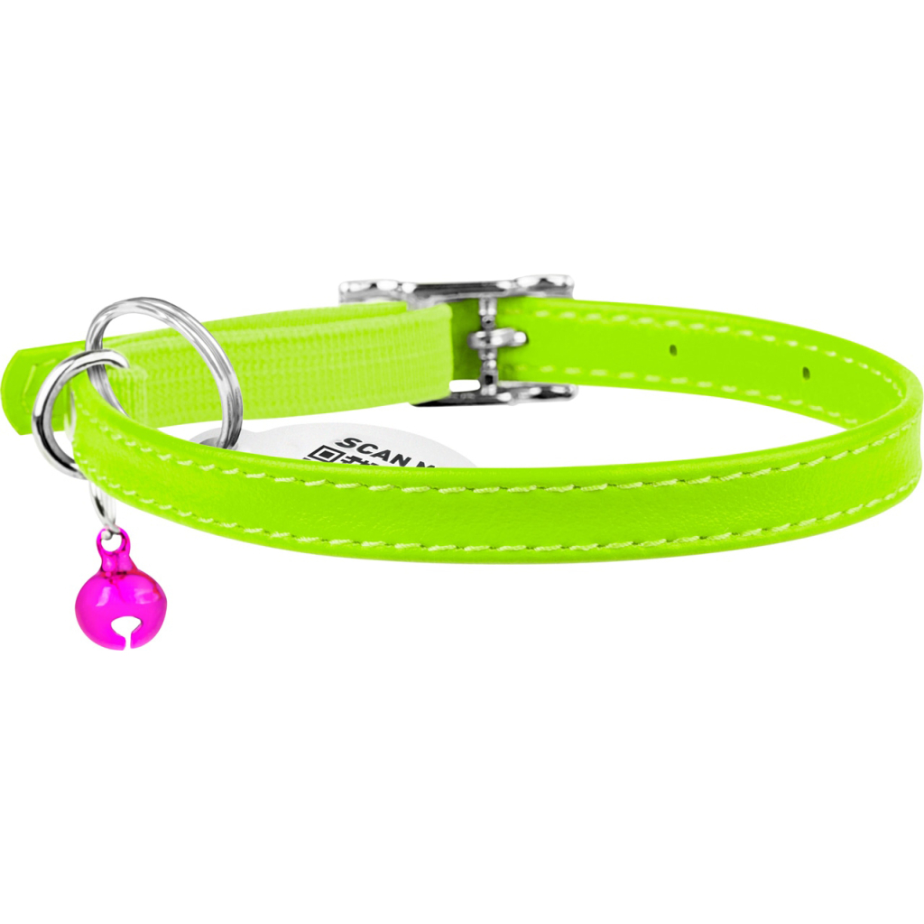 Нашийник для тварин WAUDOG Glamour з QR паспортом Д 17-20 см салатовий (32755) - зображення 2