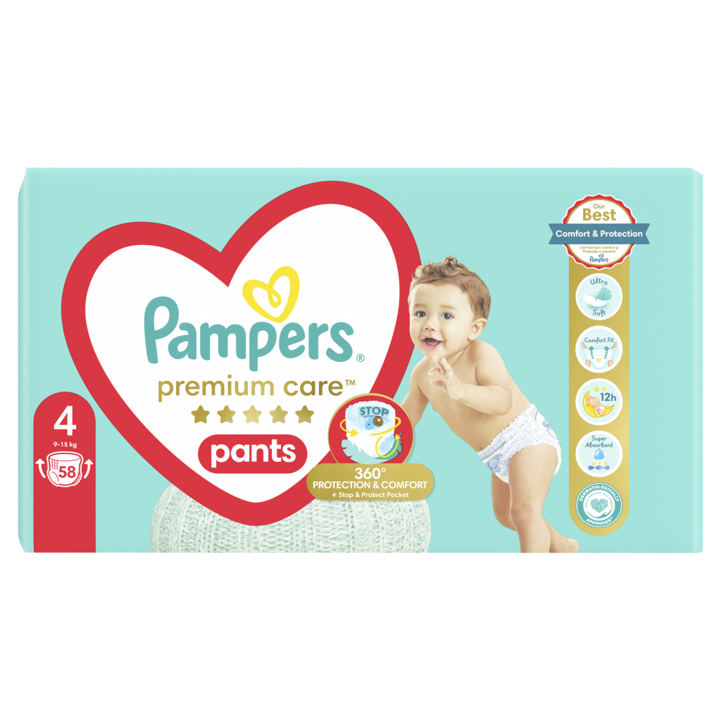 Підгузки Pampers Premium Care Pants Maxi Розмір 4 58 шт (8001090759993) - зображення 2