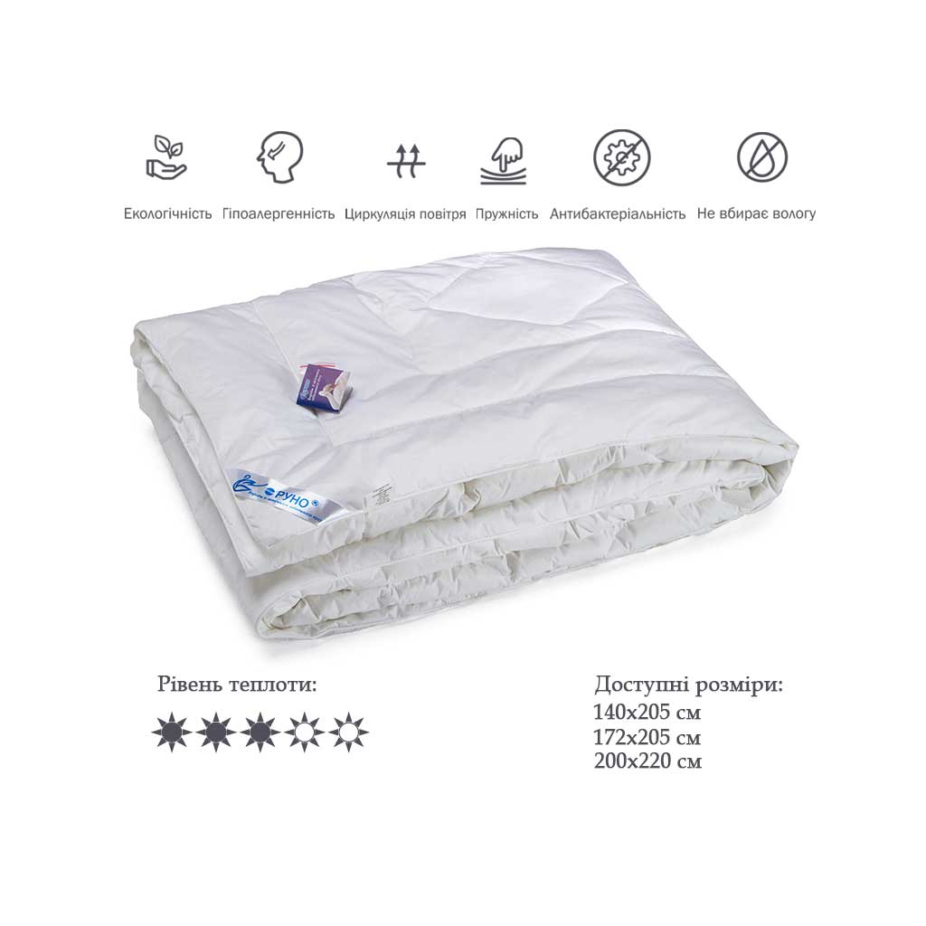 Ковдра Руно зі штучного лебединого пуху 200х220 см (322.52ЛПКУ) - зображення 3