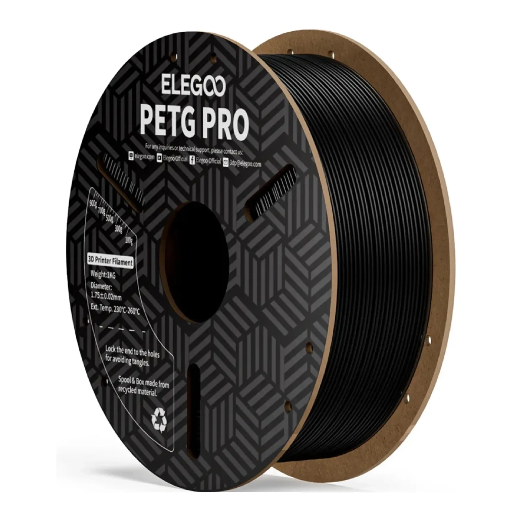 Пластик для 3D-принтера ELEGOO PETG PRO 1кг, 1.75мм, black (50.203.0198) - зображення 1