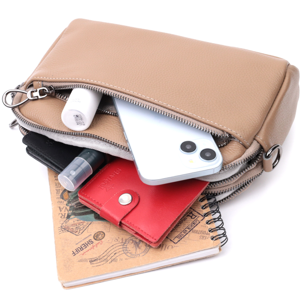 Сумка Vintage Жіноча з натуральної шкіри Бежева (22599) - зображення 10