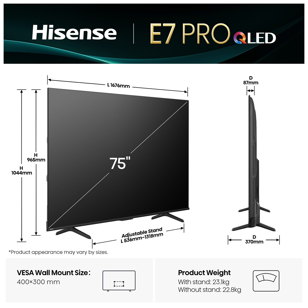 Телевізор Hisense 75E7Q PRO - зображення 2