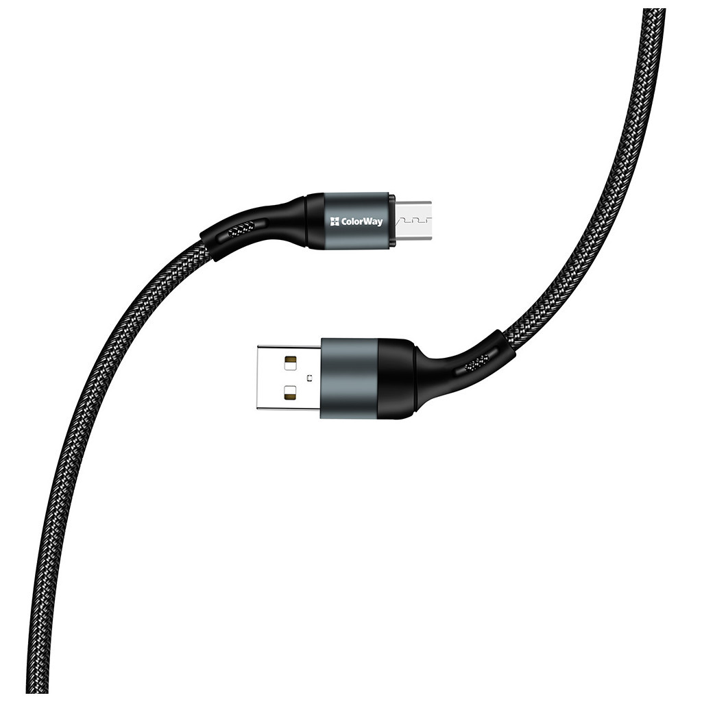 Дата кабель USB 2.0 AM to Micro 5P 1.0m nylon black ColorWay (CW-CBUM045-BK) - зображення 6