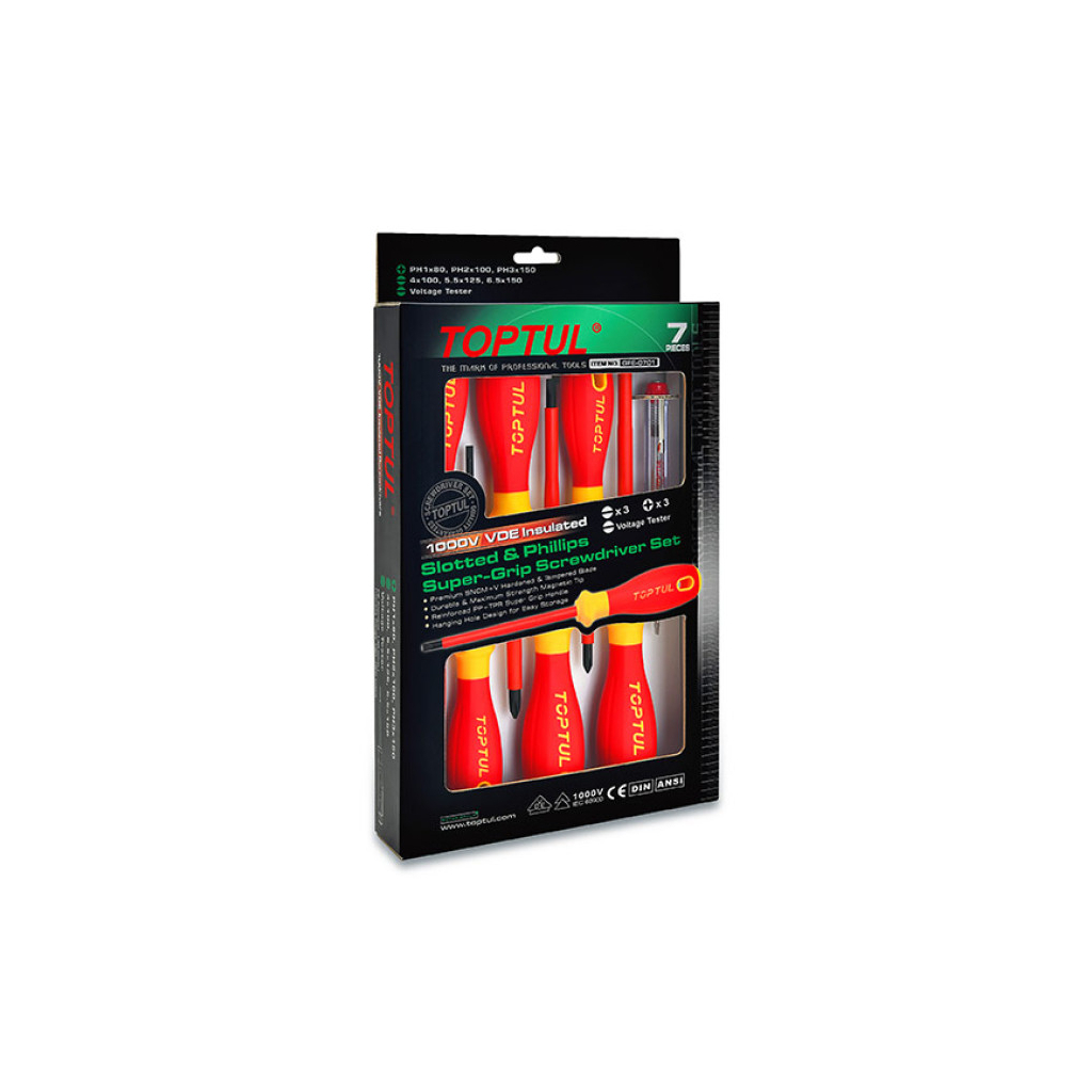 Набір викруток Toptul діелектричних (1000V) VDE 7шт. (GFE-0701) - зображення 1